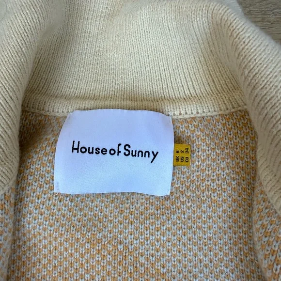 House of Sunny Cream and Yellow Speckled Knit Cardigan - Picture 3 of 4